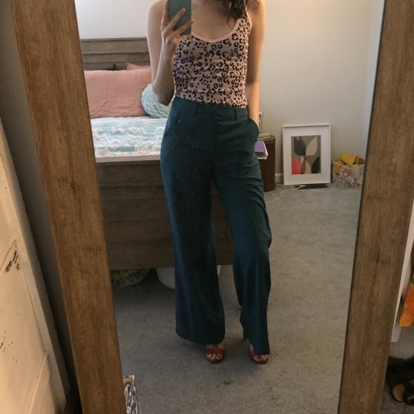New Ark & Co teal wide leg trouser pants S - Picture 9 of 13